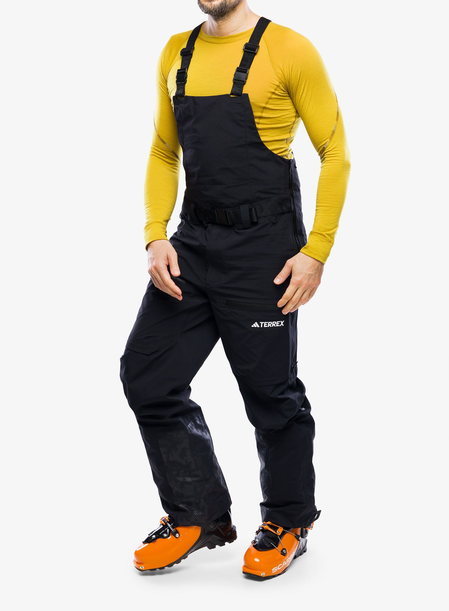 Skialpové kalhoty adidas TERREX Techrock 3L GORE-TEX Bib Pants - black