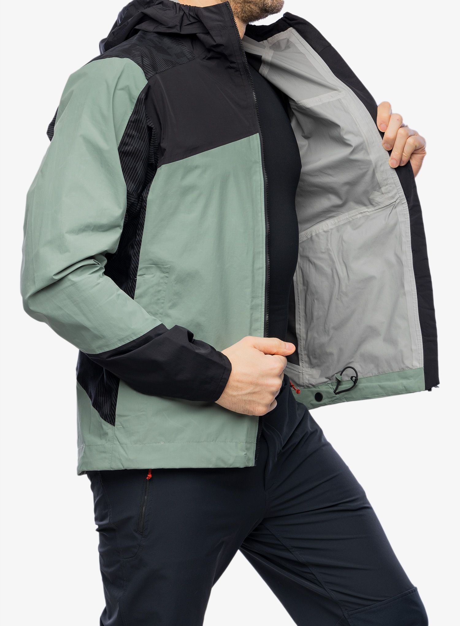 Bunda do deště adidas TERREX Xperior Hybrid RAIN.RDY Jacket - silver green/black