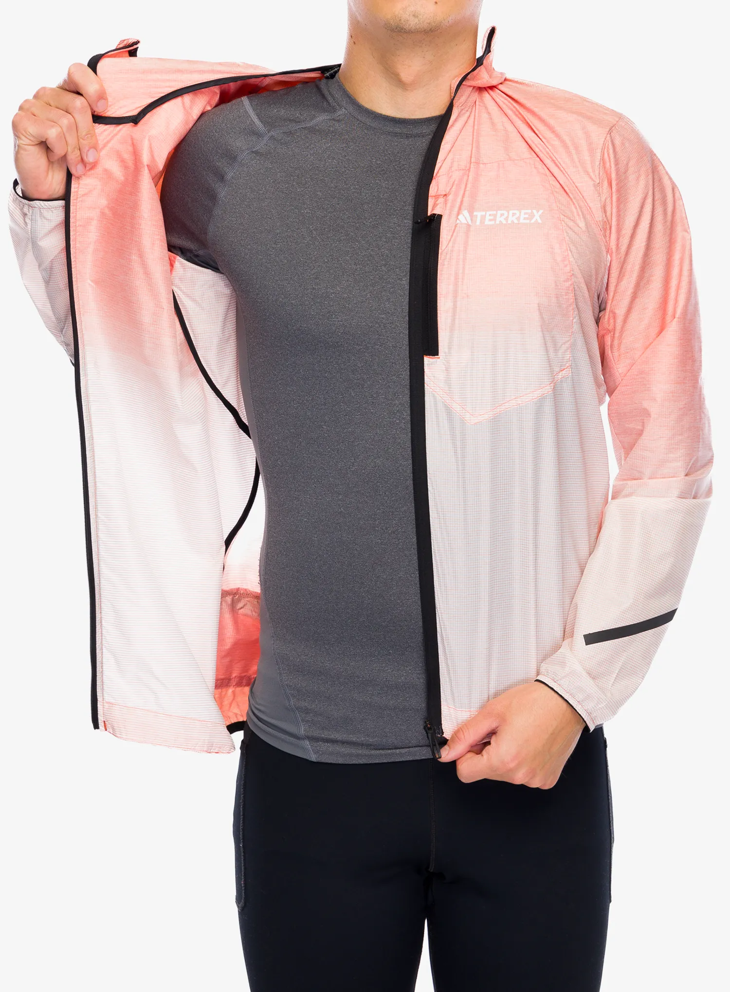 Bunda na běhání adidas TERREX Xperior Light Windweave Jacket - semi impact orange