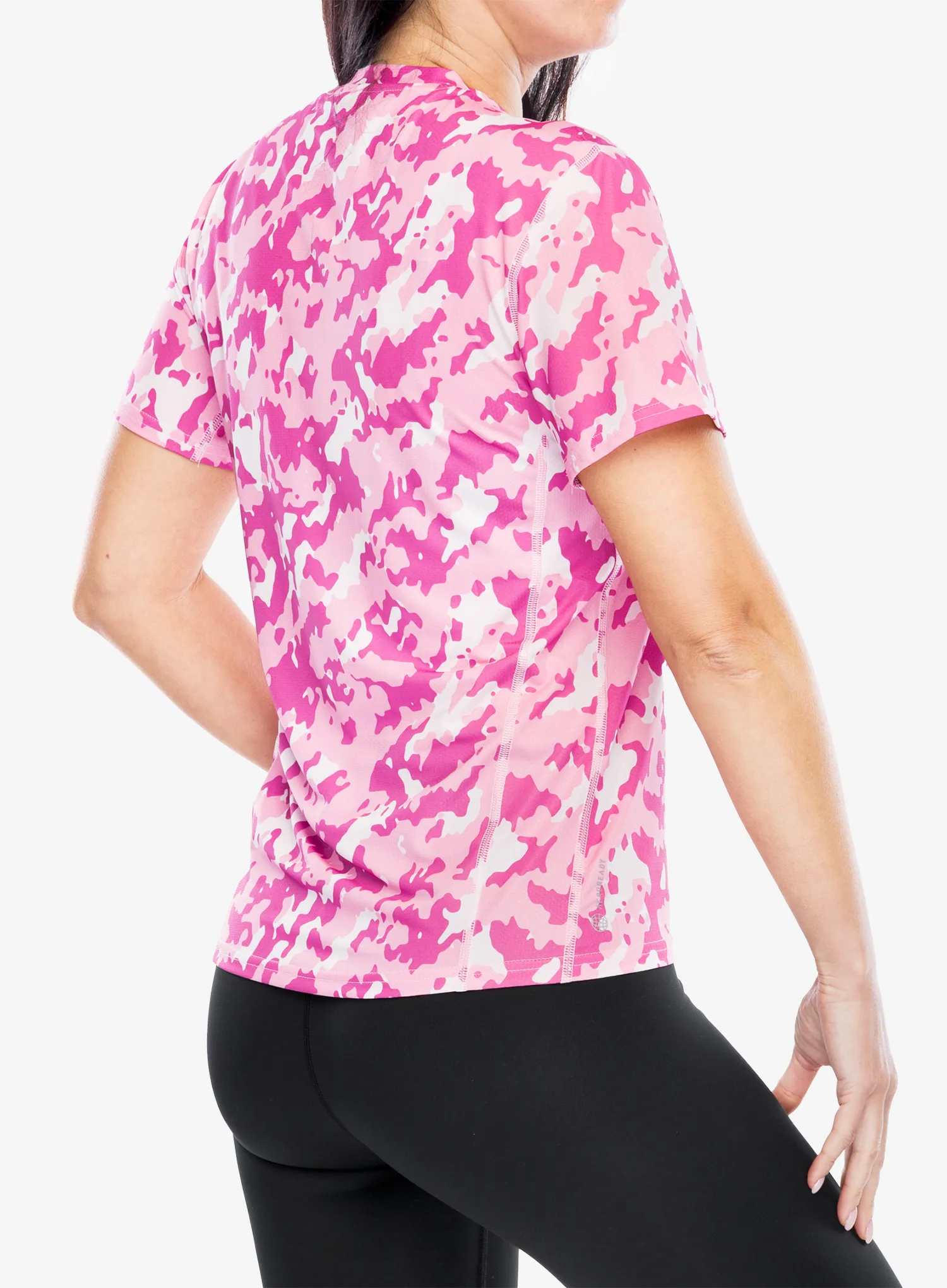 Běžecké tričko dámské adidas Own The Run Camo Running Tee - clear pink