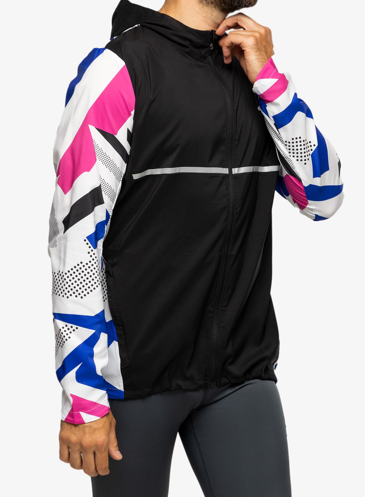 Bunda na běhání adidas Own The Run Seasonal Jacket - black/white/fuschia