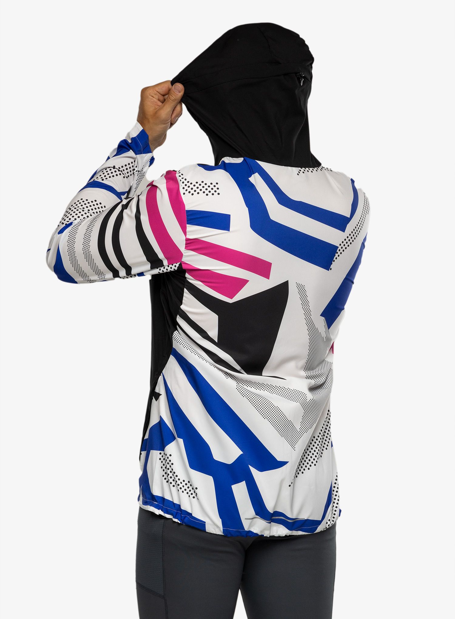 Bunda na běhání adidas Own The Run Seasonal Jacket - black/white/fuschia