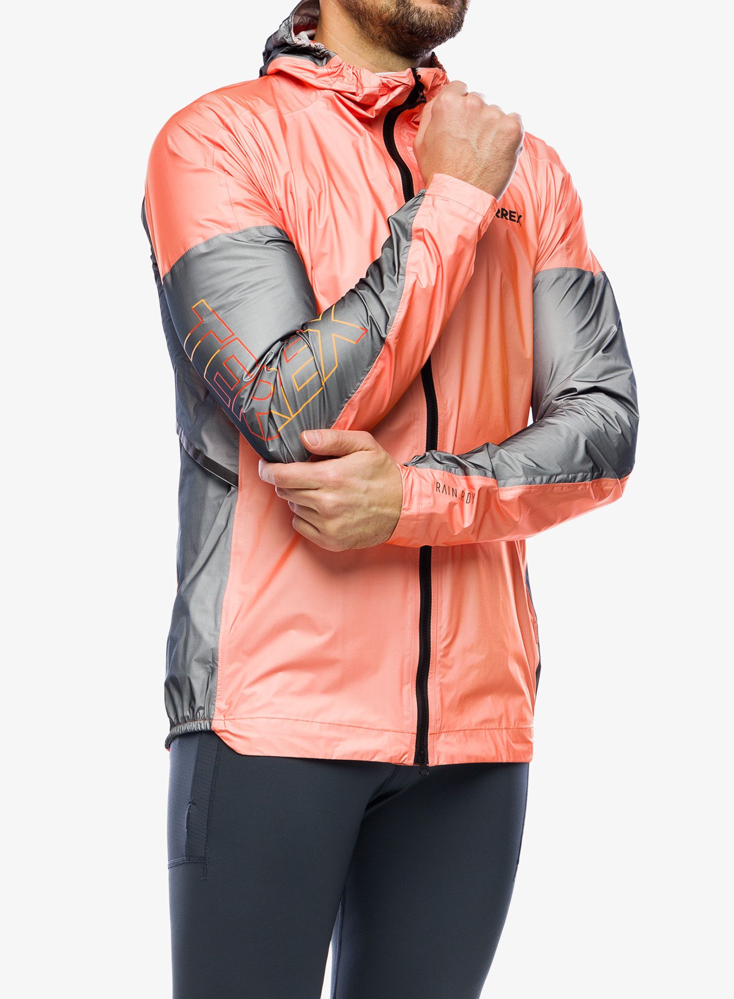 Bunda na běhání adidas TERREX Agravic 3L Pro Rain Jacket - semi impact orange