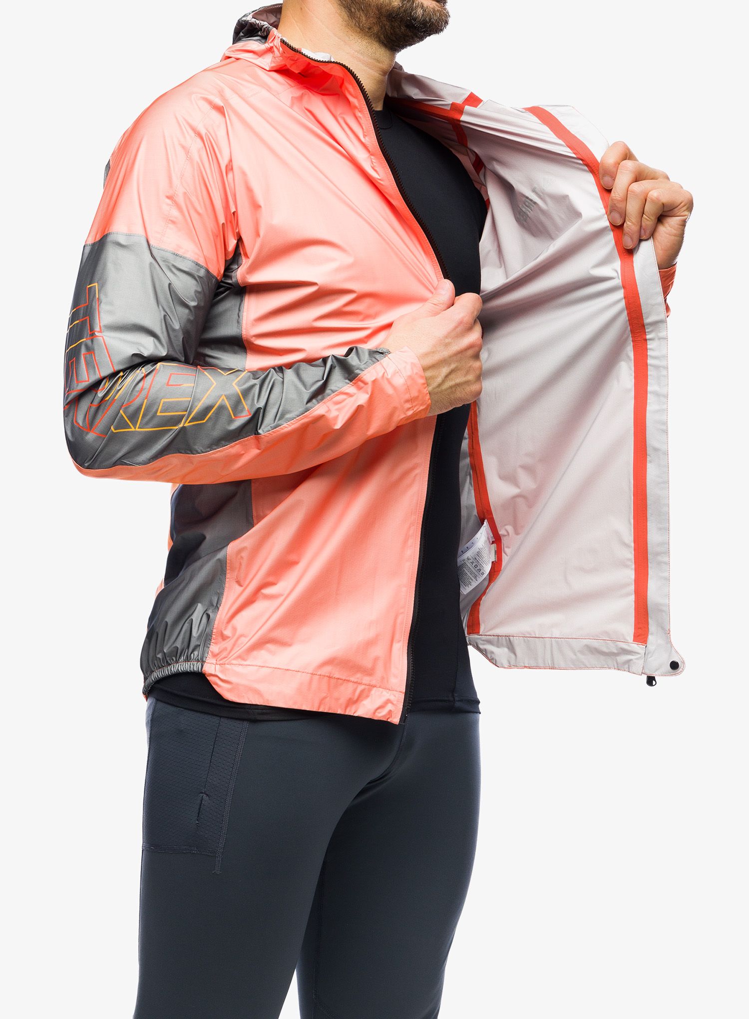 Bunda na běhání adidas TERREX Agravic 3L Pro Rain Jacket - semi impact orange