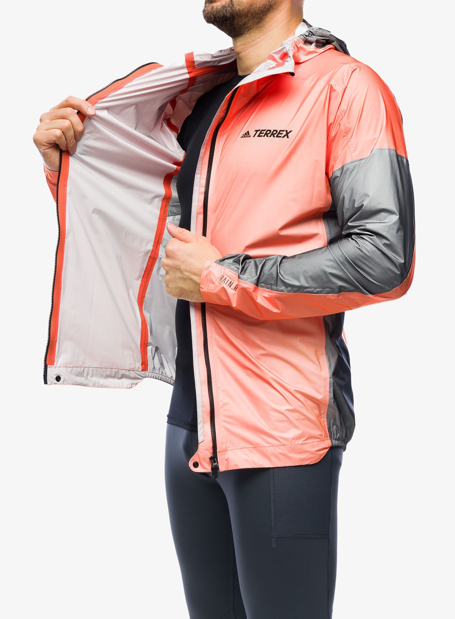 Bunda na běhání adidas TERREX Agravic 3L Pro Rain Jacket - semi impact orange