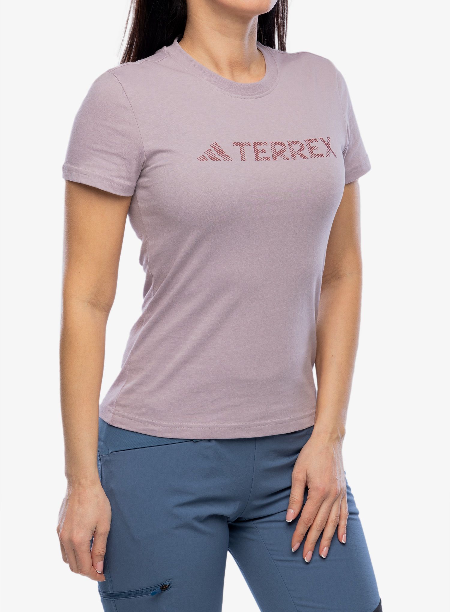 Bavlněné tričko dámské adidas TERREX Classic Logo Tee - preloved fig