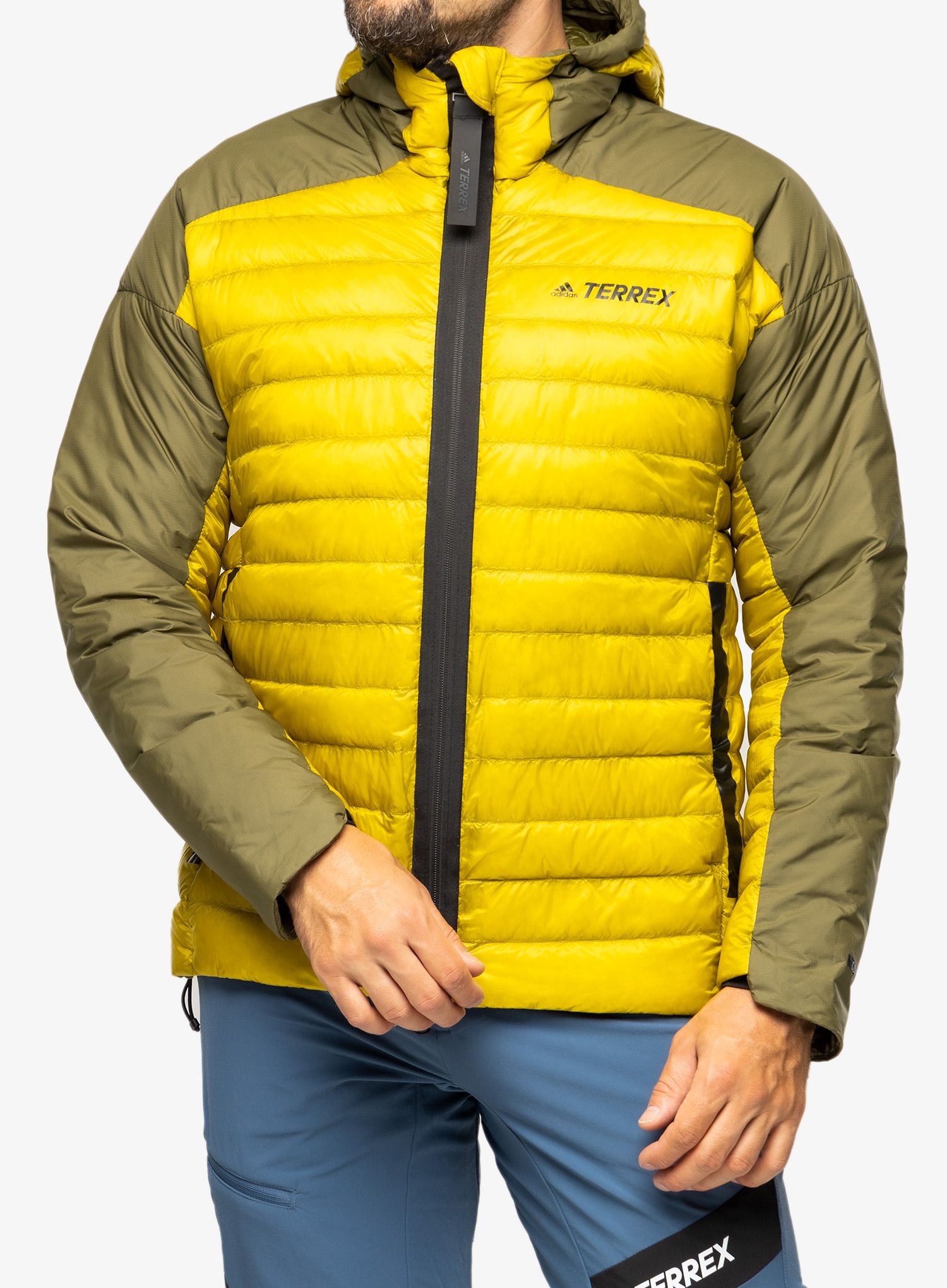 Péřová bunda adidas TERREX Down Hoody - pulse olive/focus olive