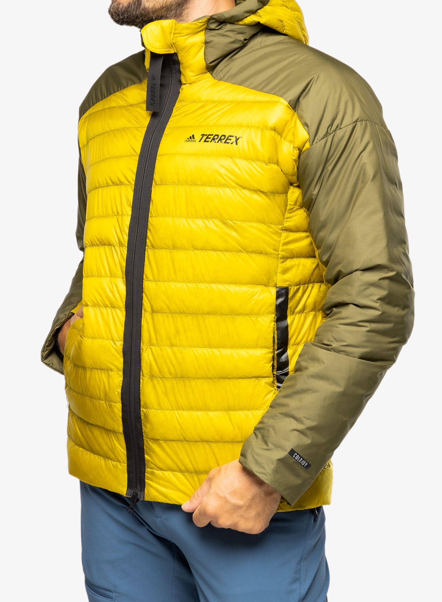 Péřová bunda adidas TERREX Down Hoody - pulse olive/focus olive