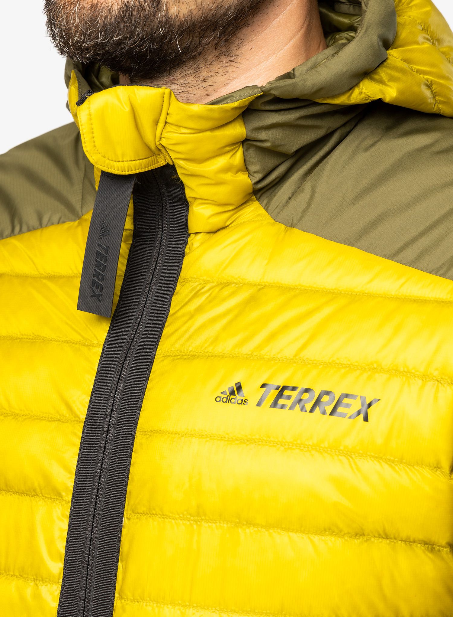 Péřová bunda adidas TERREX Down Hoody - pulse olive/focus olive