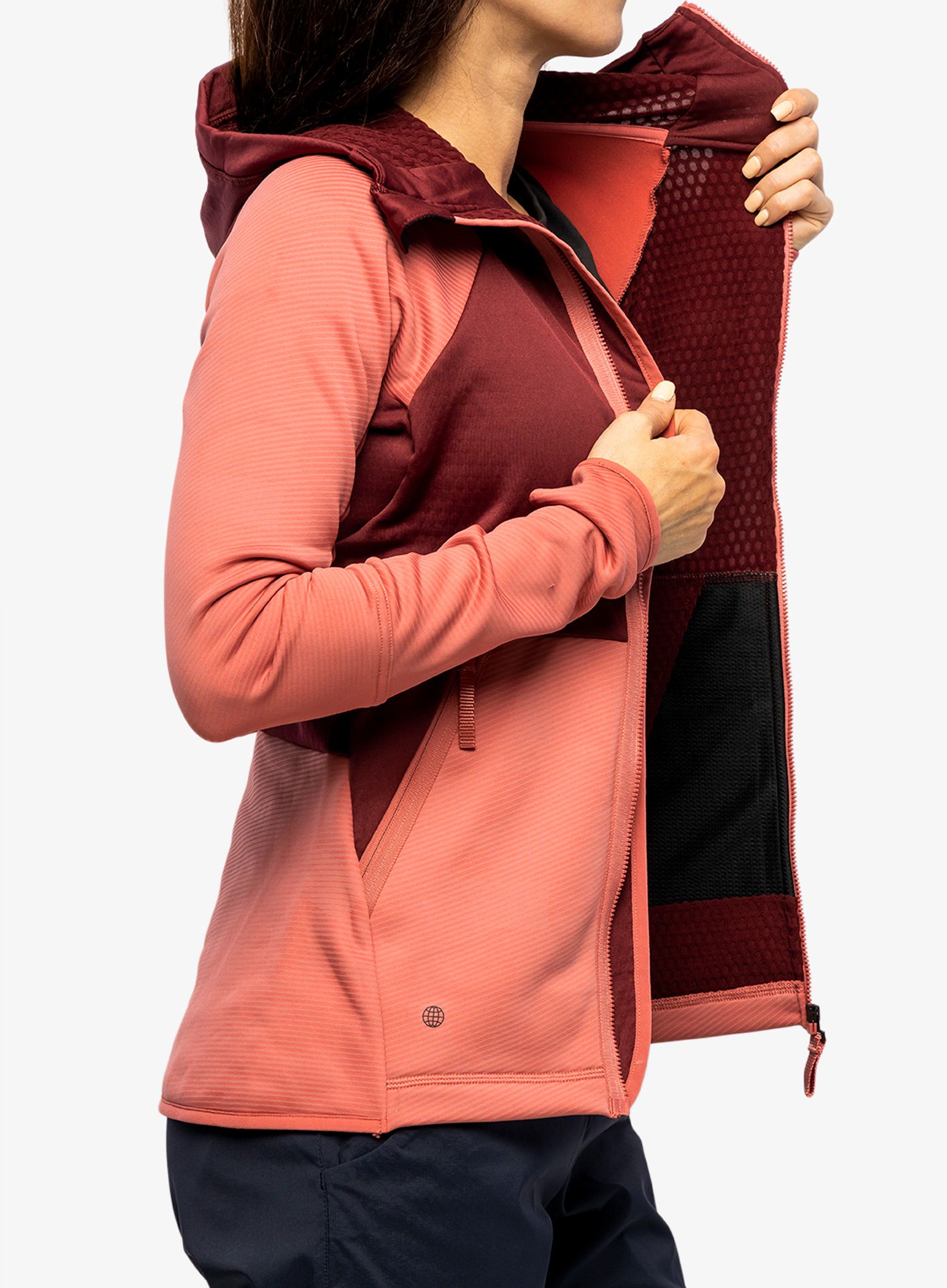Dámská mikina adidas TERREX Flooce Hooded Hiking Fleece - red/red