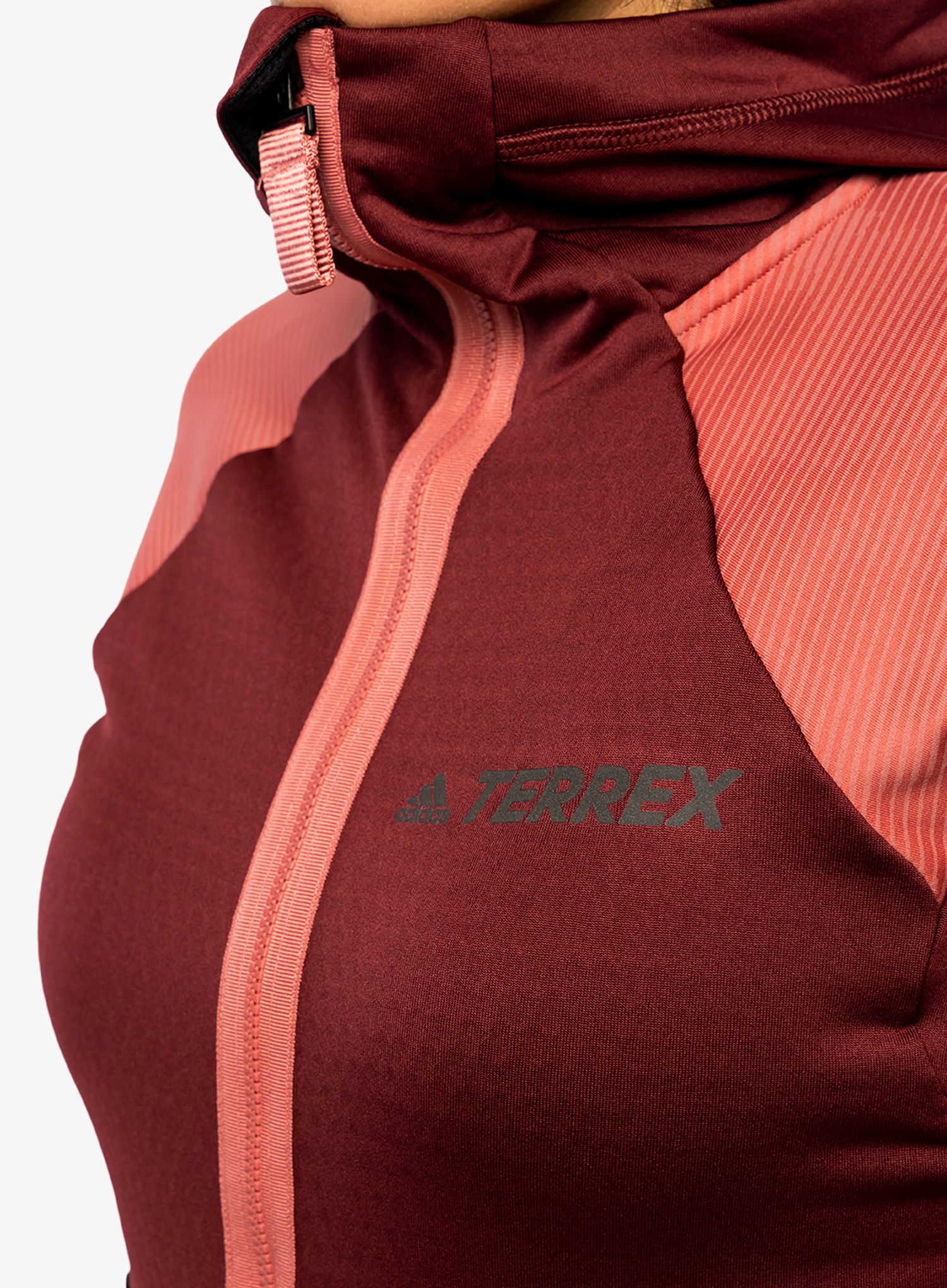 Dámská mikina adidas TERREX Flooce Hooded Hiking Fleece - red/red