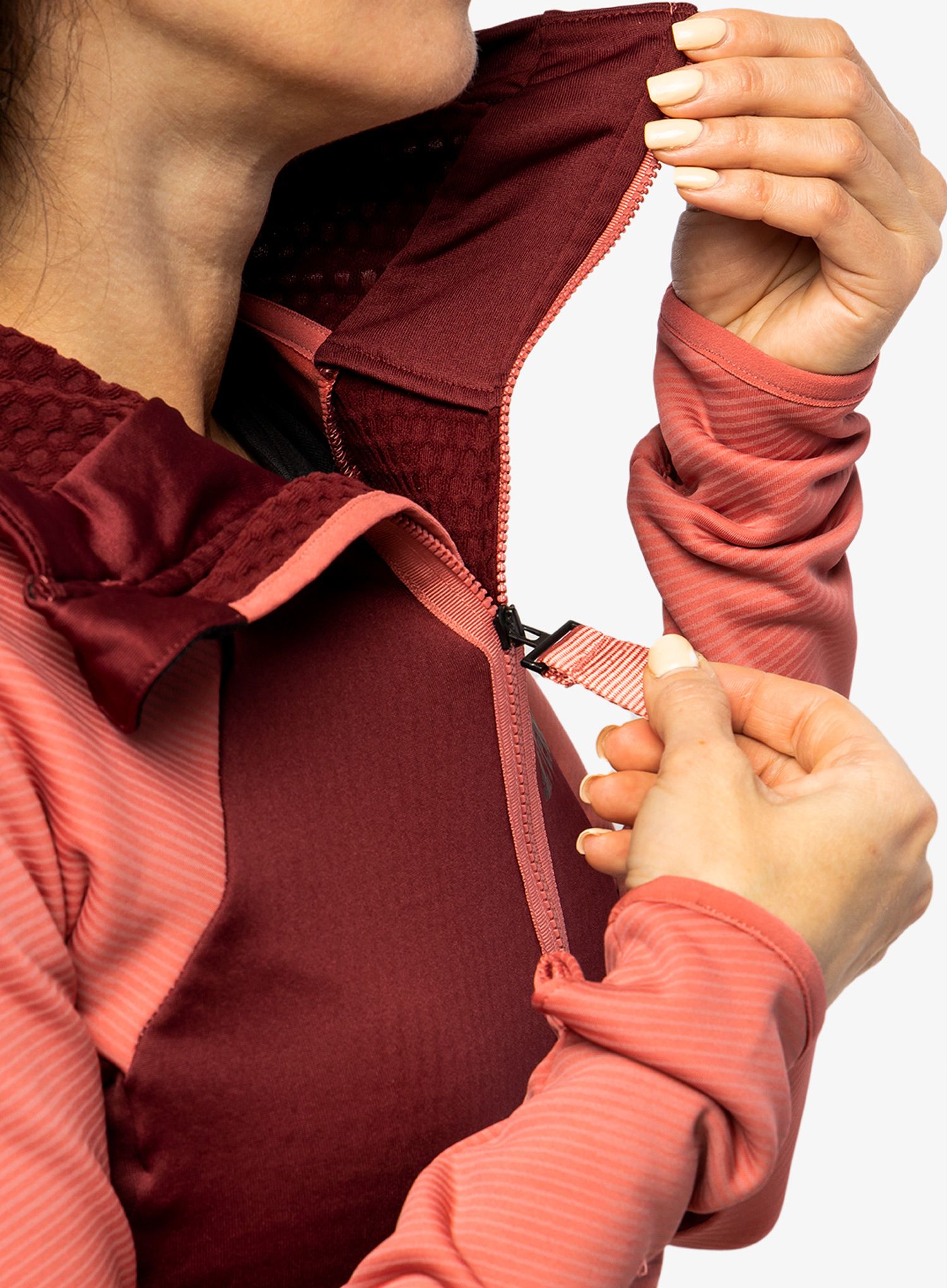 Dámská mikina adidas TERREX Flooce Hooded Hiking Fleece - red/red