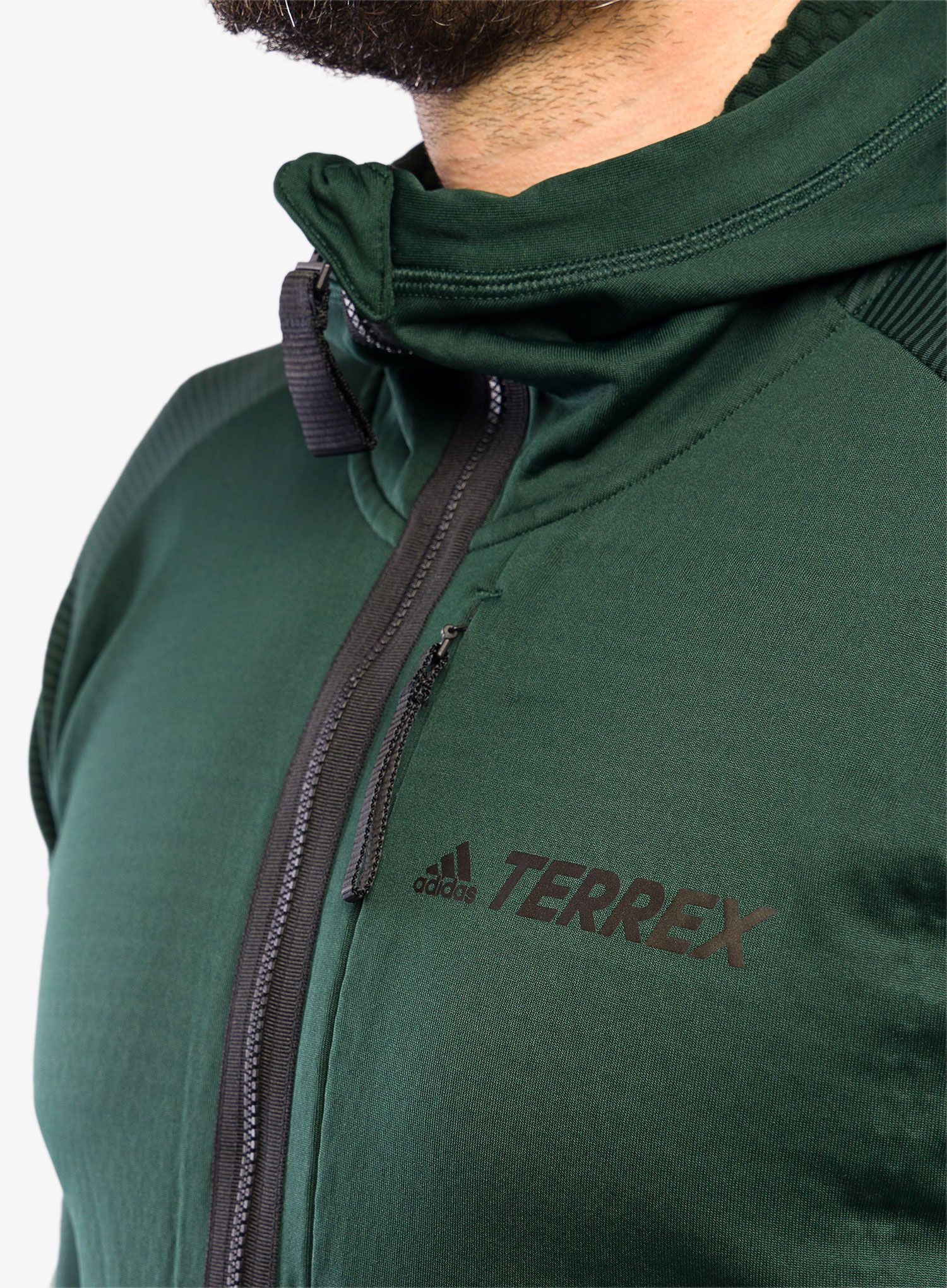 Mikina adidas TERREX Flooce Hooded Hiking Fleece - shadow green