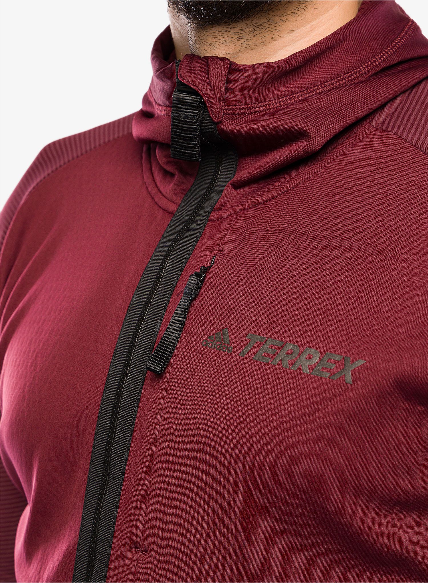 Mikina adidas TERREX Flooce Hooded Hiking Fleece - shadow red