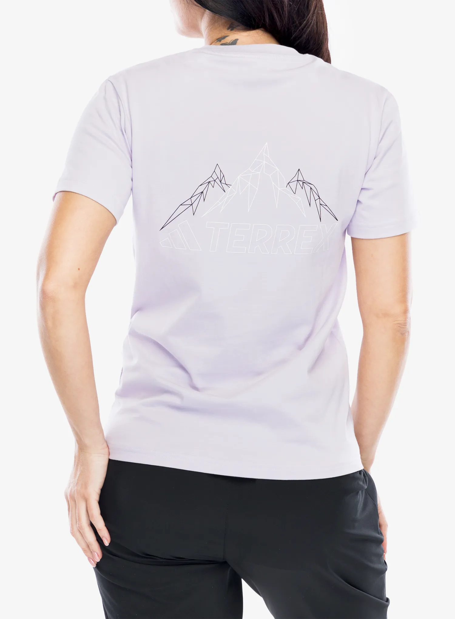 Bavlněné tričko dámské adidas TERREX Graphic T-Shirt - silver dawn