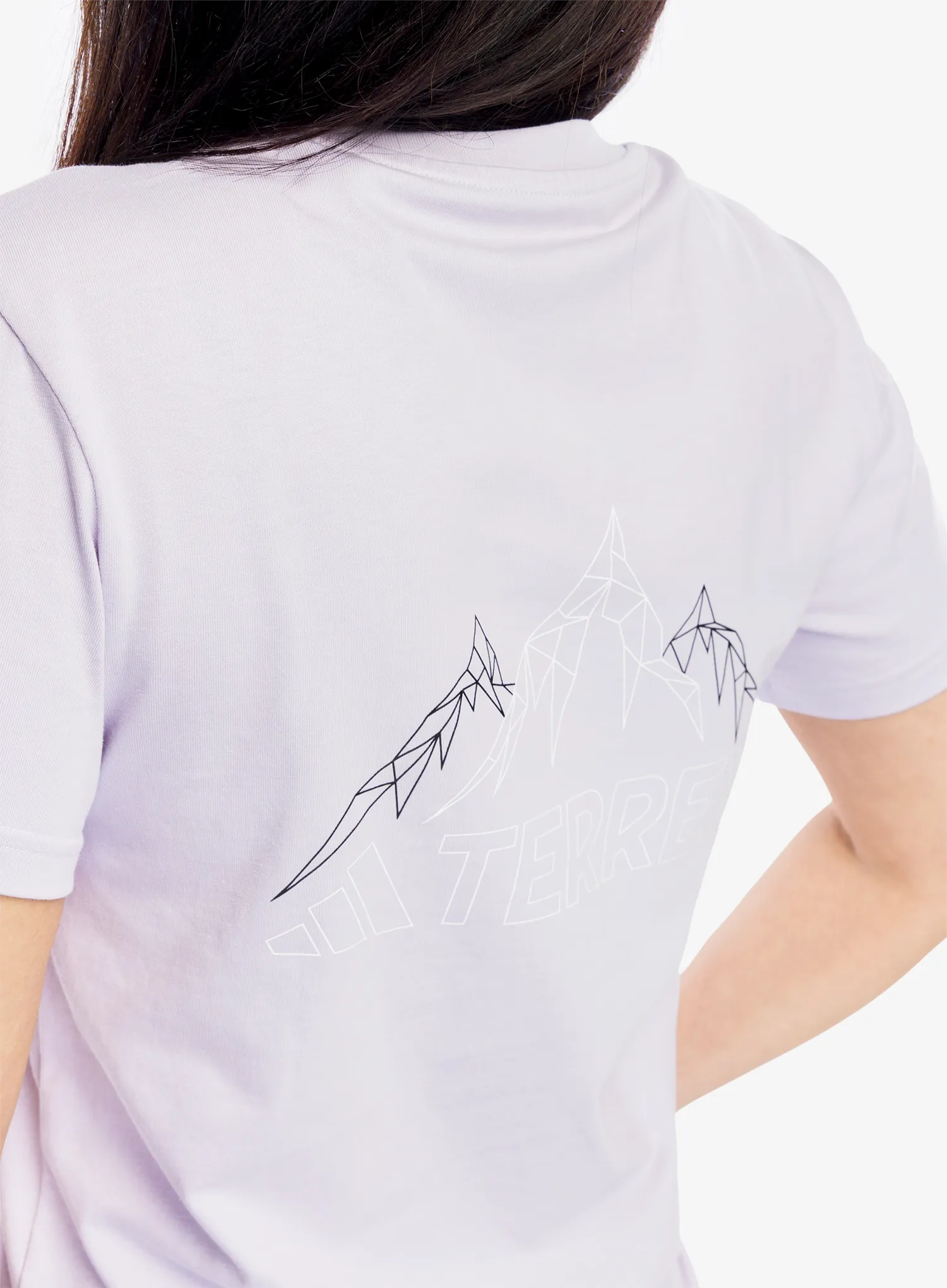 Bavlněné tričko dámské adidas TERREX Graphic T-Shirt - silver dawn