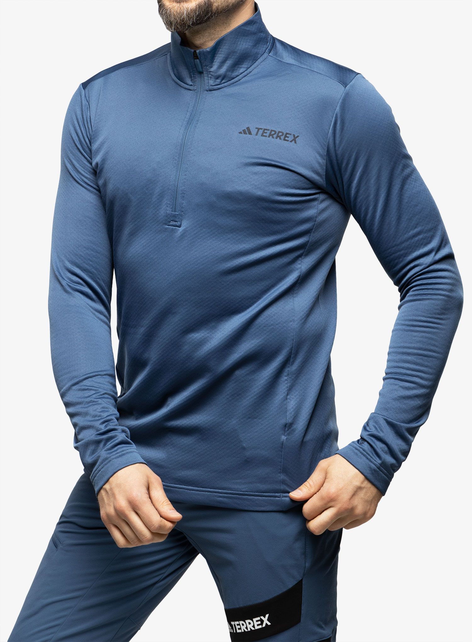 Mikina bez kapuce adidas TERREX Multi 1/2 Zip Fleece - wonder steel