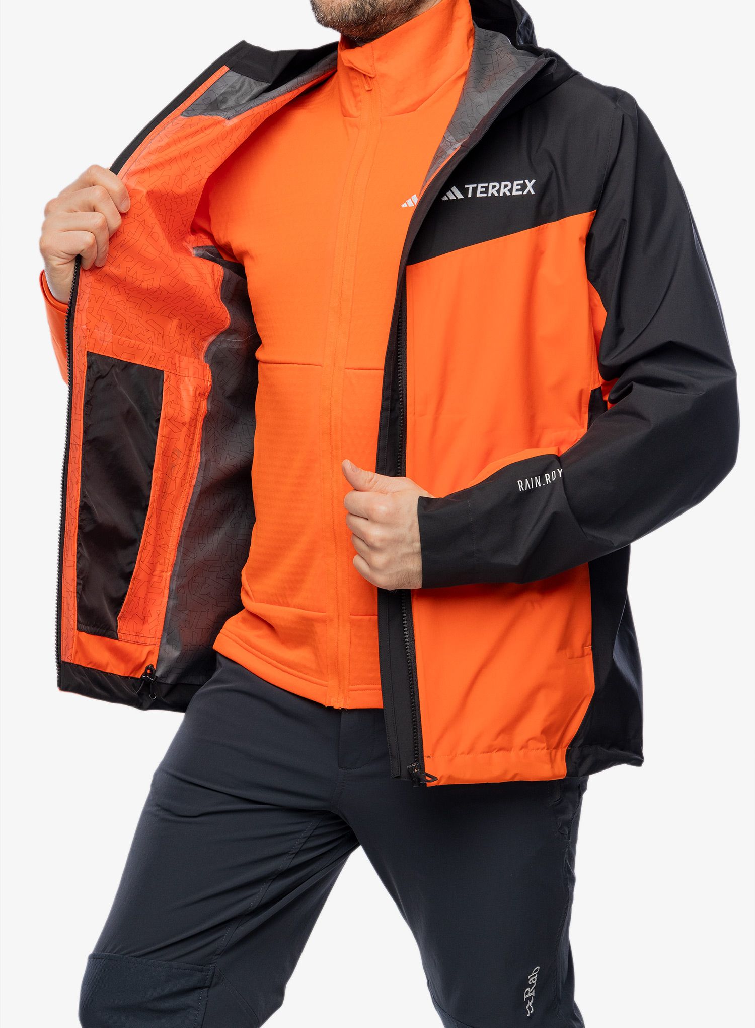 Bunda do deště adidas TERREX Multi 2.5L RAIN.RDY Jacket - semi impact orange/black