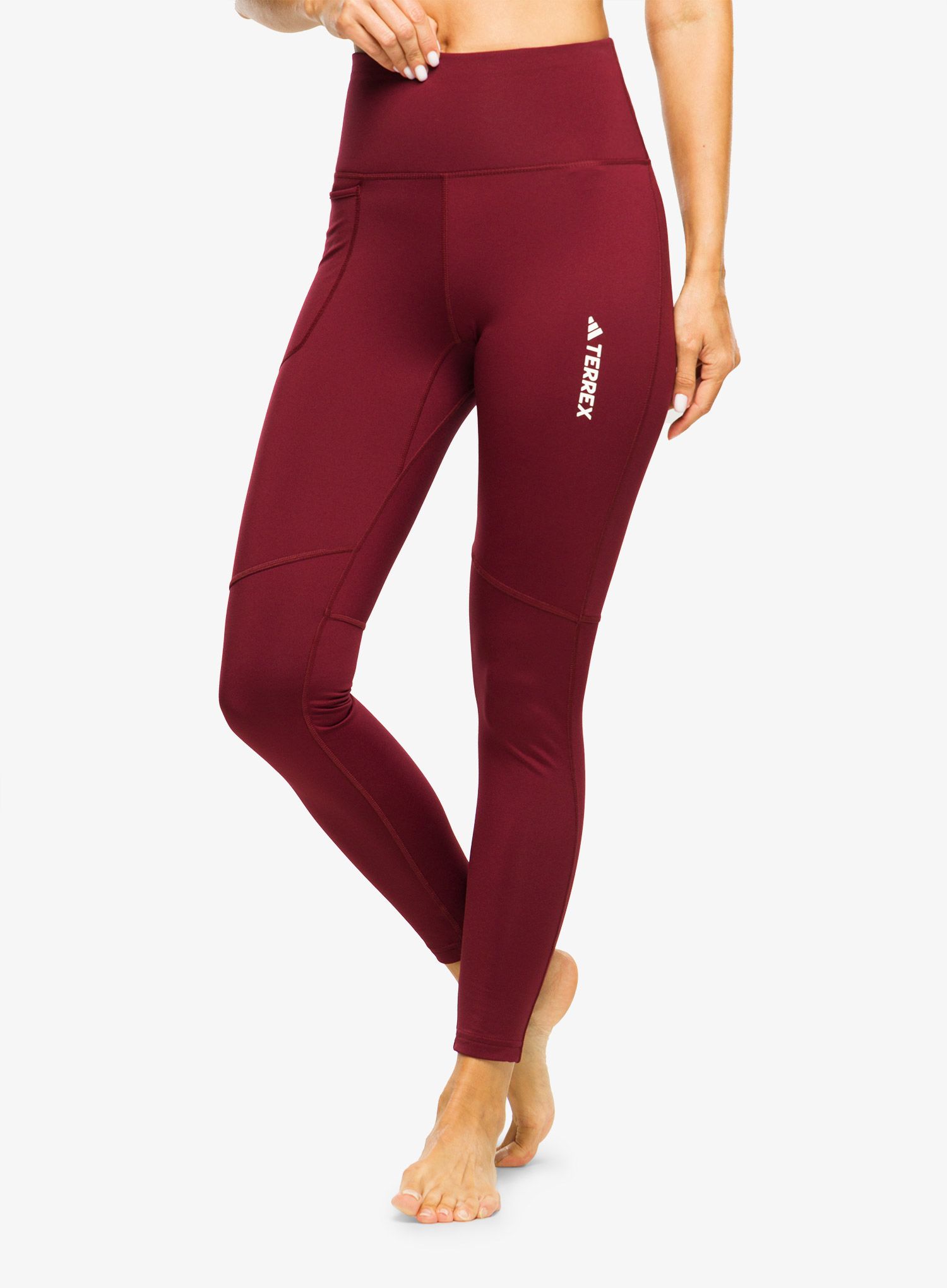 Dámské legíny adidas TERREX Multi Brushed Tights - shadow red