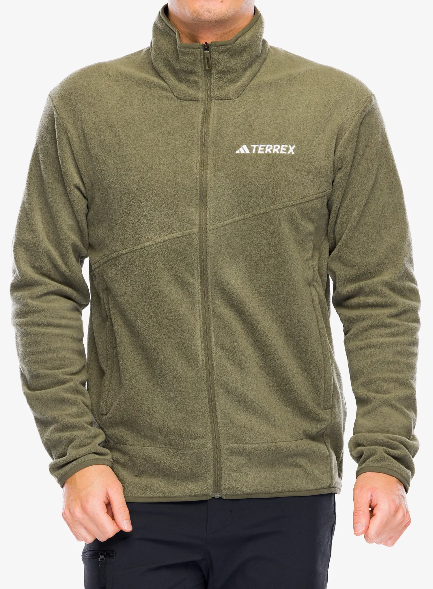 Fleece mikina adidas TERREX Multi Full Zip Fleece Jacket - olive strata