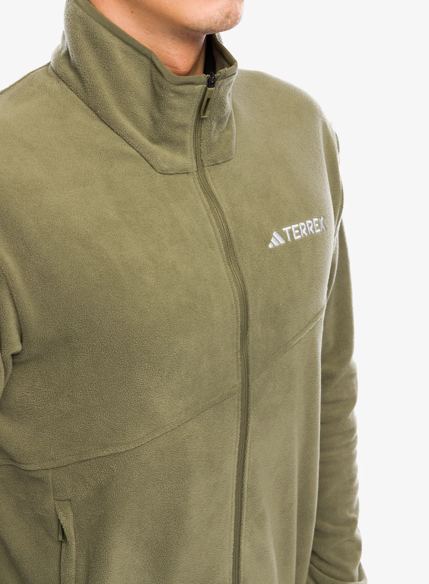 Fleece mikina adidas TERREX Multi Full Zip Fleece Jacket - olive strata