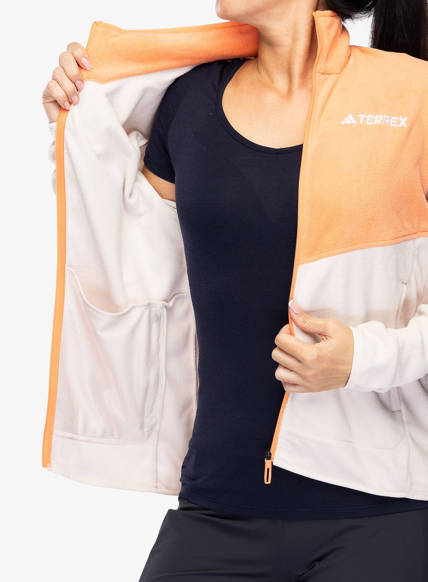 Dámská mikina se zipem adidas TERREX Multi Full Zip Fleece Jacket - putty mauve/amber tint