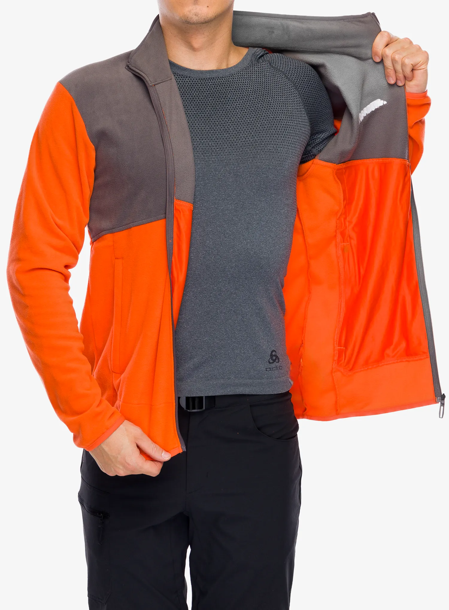 Fleece mikina adidas TERREX Multi Full Zip Fleece Jacket - semi impact orange/charcoal