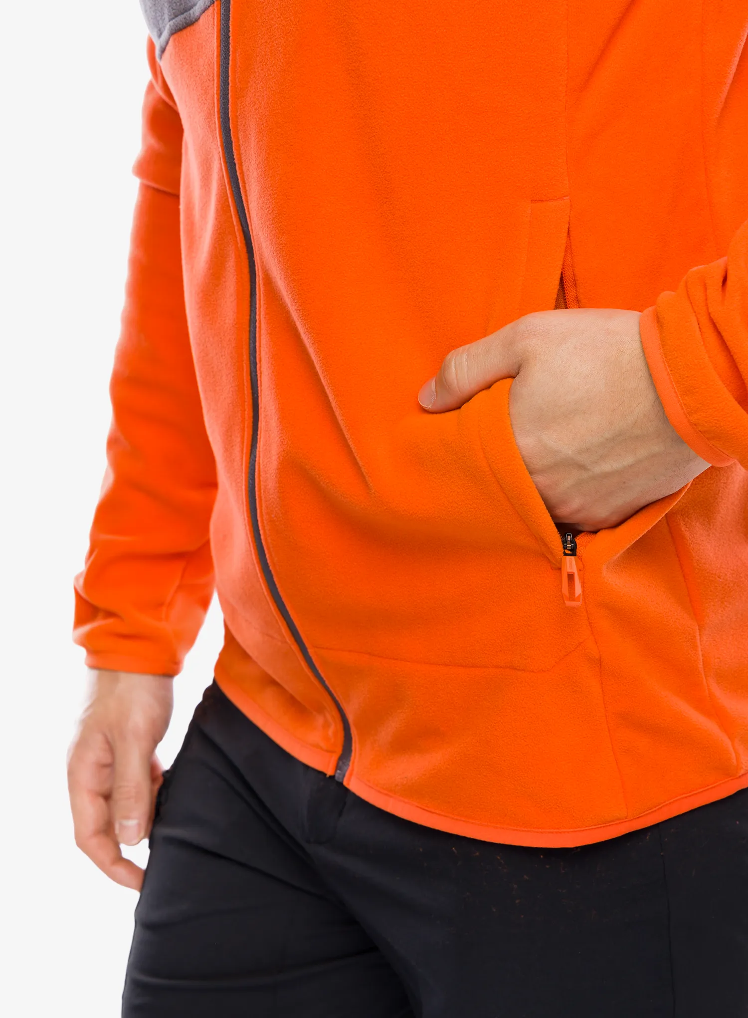 Fleece mikina adidas TERREX Multi Full Zip Fleece Jacket - semi impact orange/charcoal