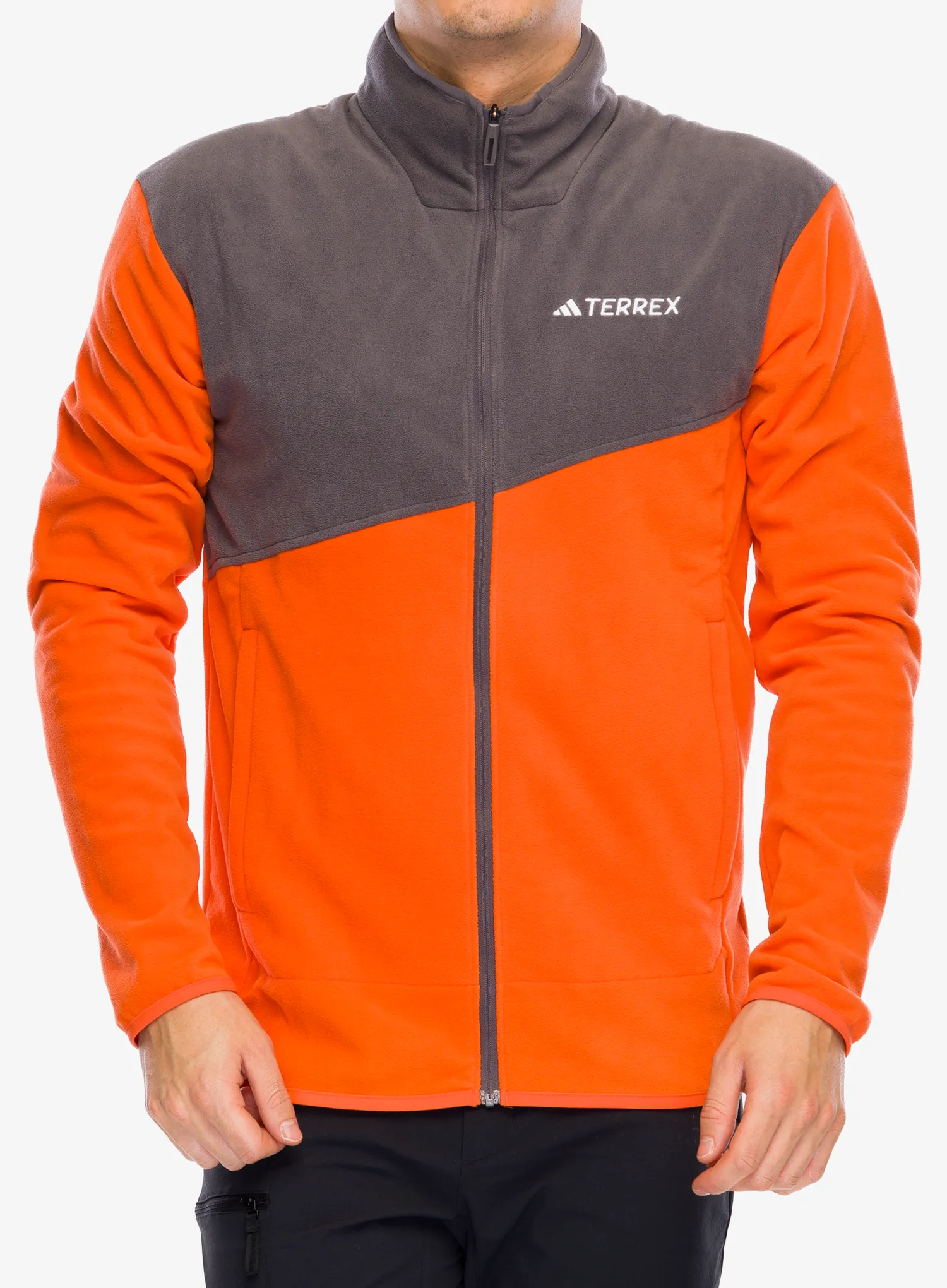 Fleece mikina adidas TERREX Multi Full Zip Fleece Jacket - semi impact orange/charcoal