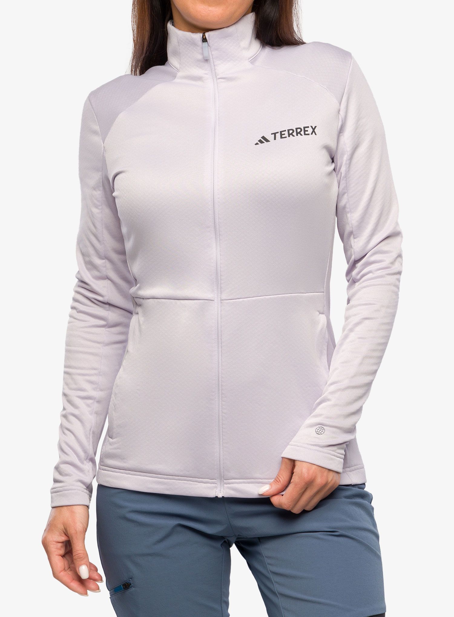 Dámská mikina na zip adidas TERREX Multi Full Zip Fleece Jacket - silver dawn