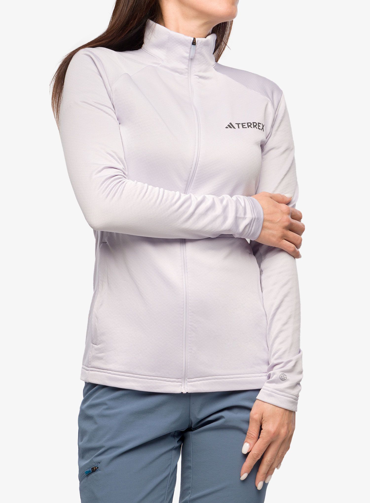 Dámská mikina na zip adidas TERREX Multi Full Zip Fleece Jacket - silver dawn