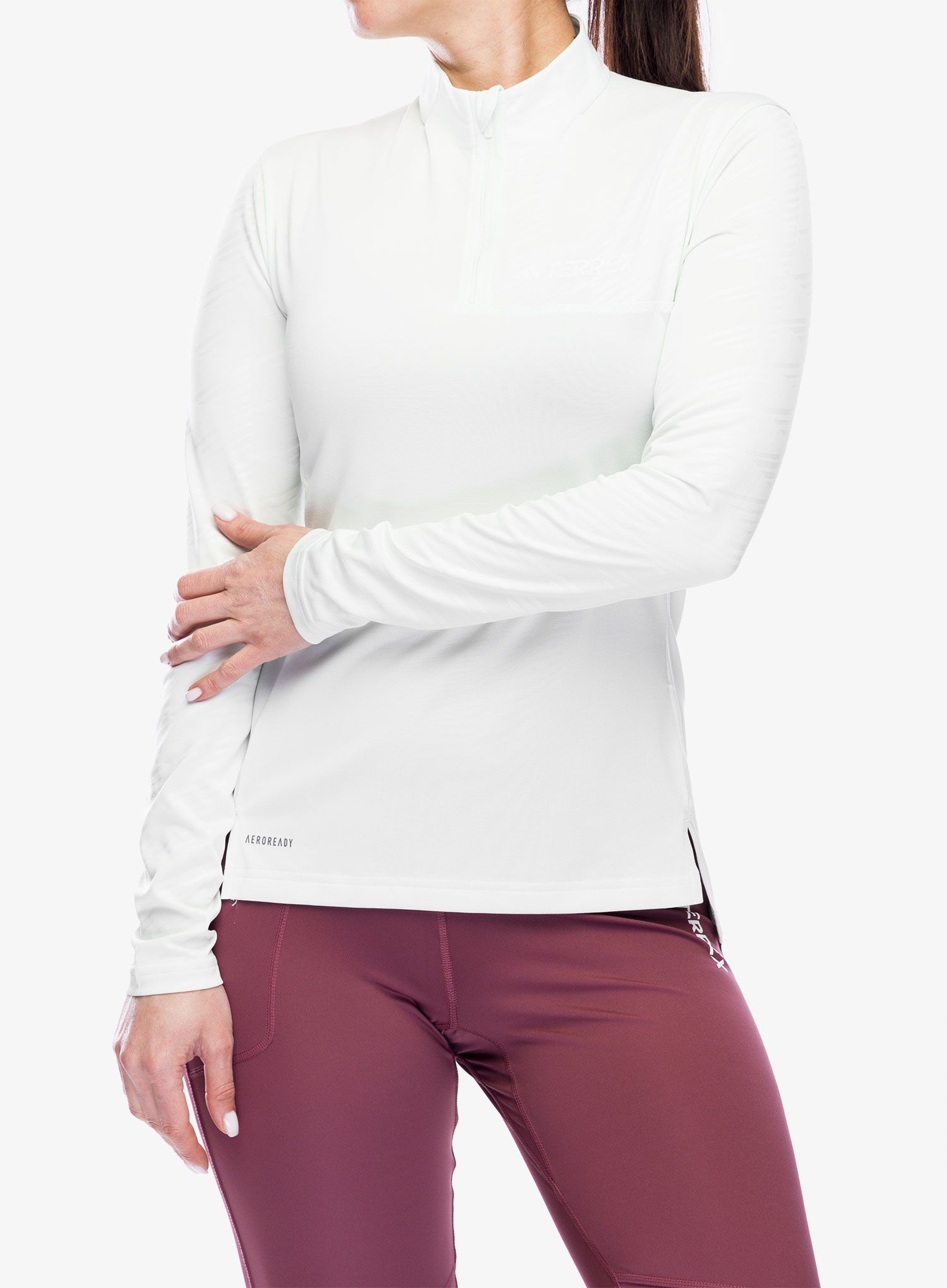 Dámská mikina adidas TERREX Multi Half-Zip LS Tee - crystal jade