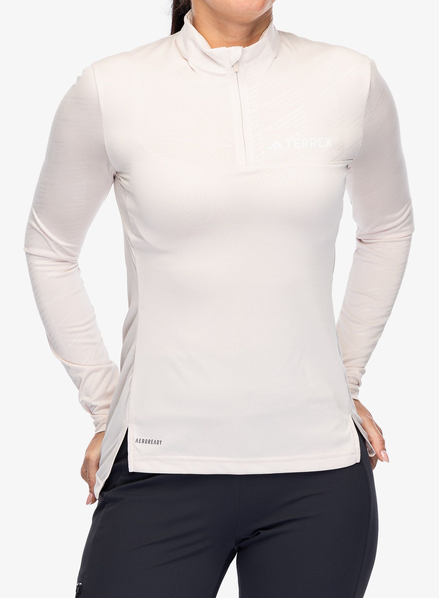 Dámská mikina adidas TERREX Multi Half-Zip LS Tee - putty mauve