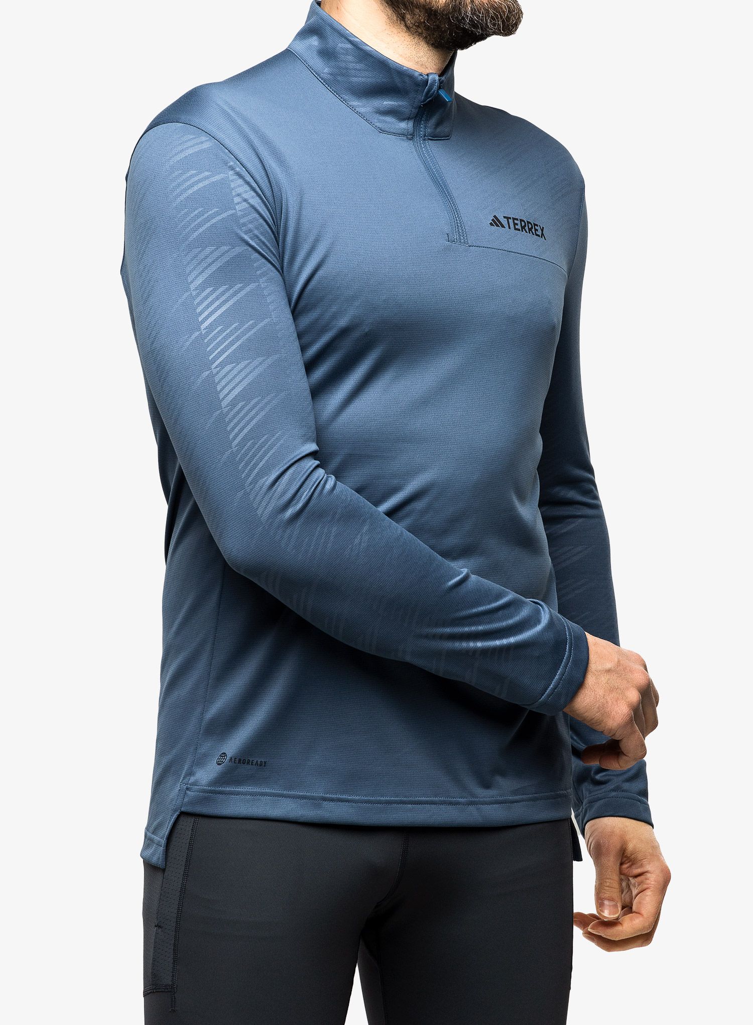 Pánská mikina adidas TERREX Multi Half-Zip LS Tee - wonder steel