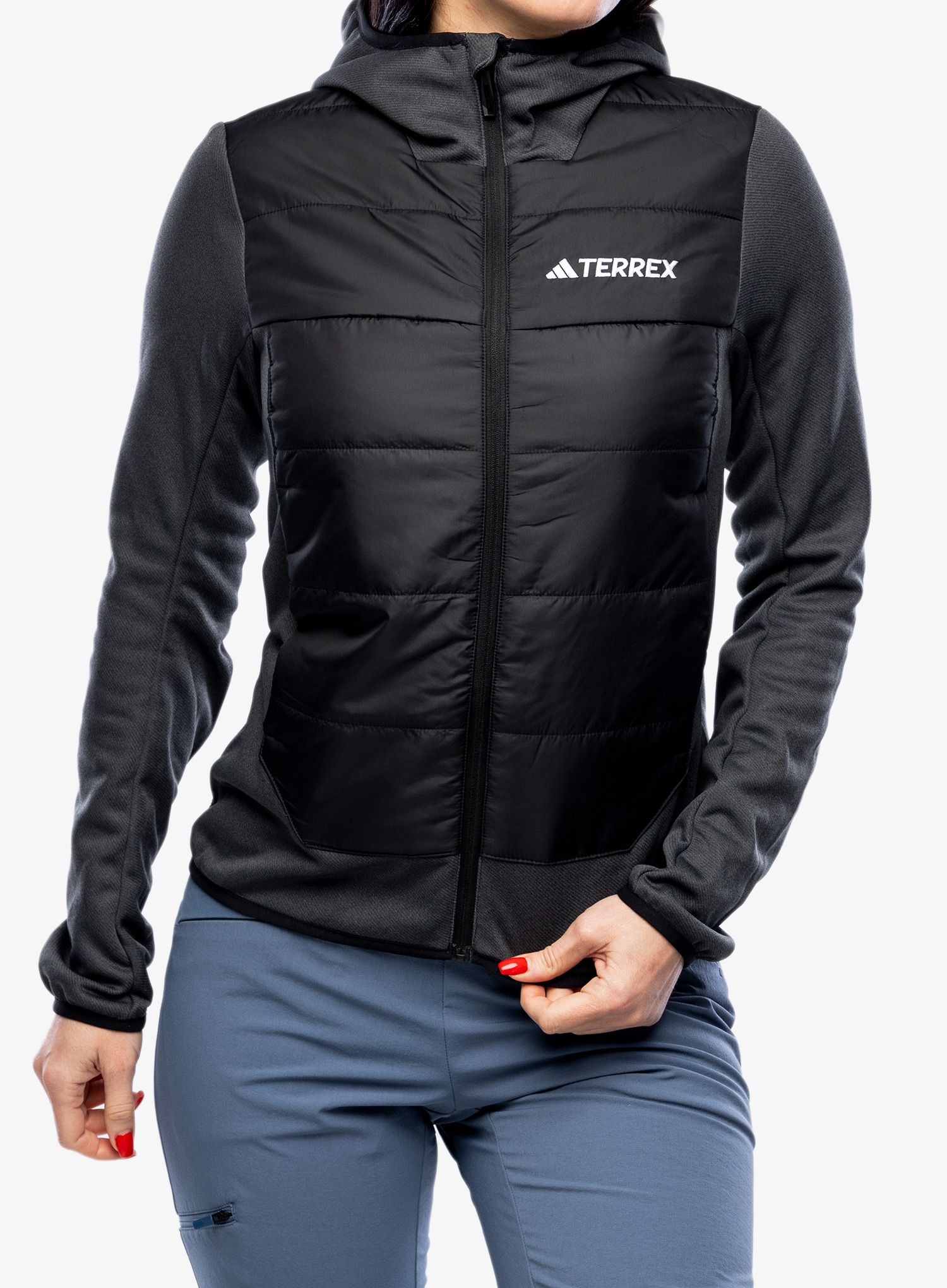 Hybridní bunda dámská adidas TERREX Multi Hybrid Insulated Hooded Jacket - black