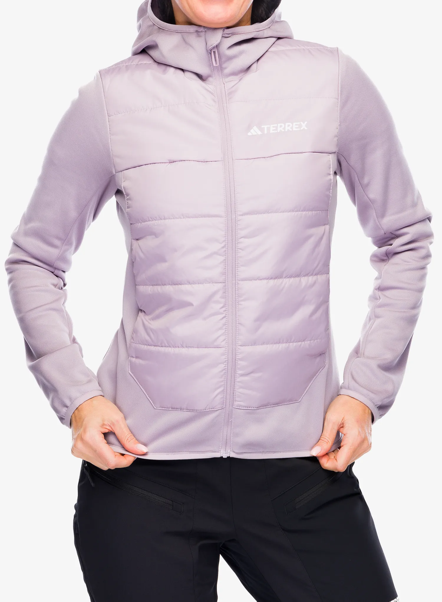 Hybridní bunda dámská adidas TERREX Multi Hybrid Insulated Hooded Jacket - preloved fig