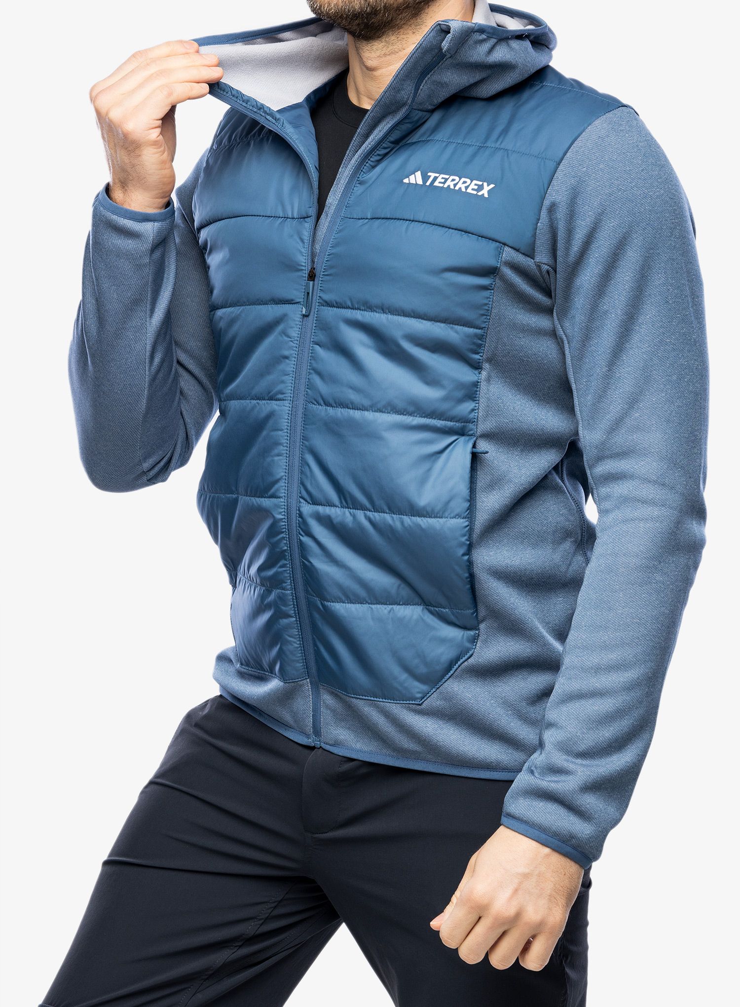 Hybridní bunda adidas TERREX Multi Hybrid Insulated Hooded Jacket - wonder steel