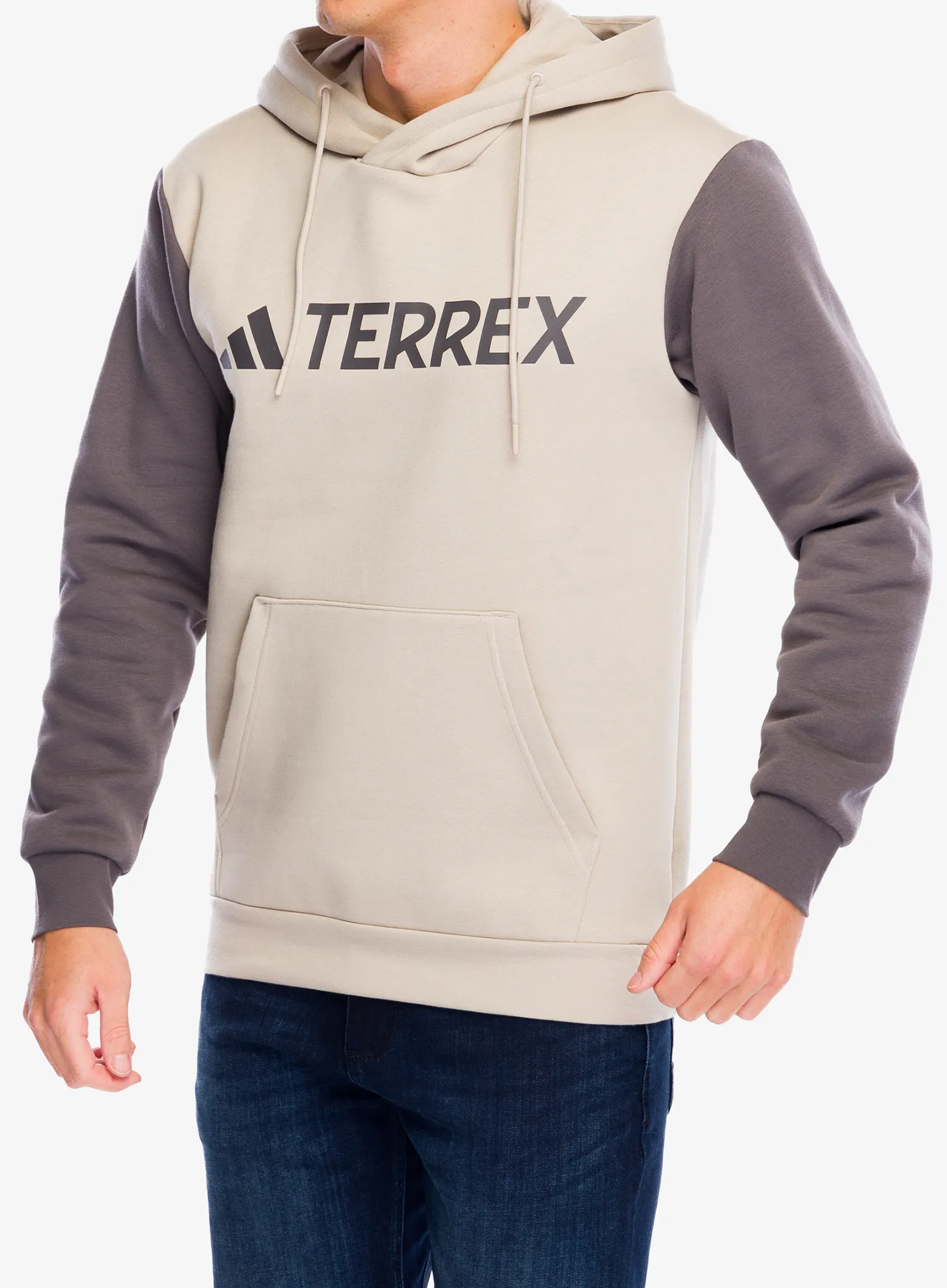 Mikina s kapucí adidas TERREX Multi Large Logo Hoody - wonder beige/charcoal