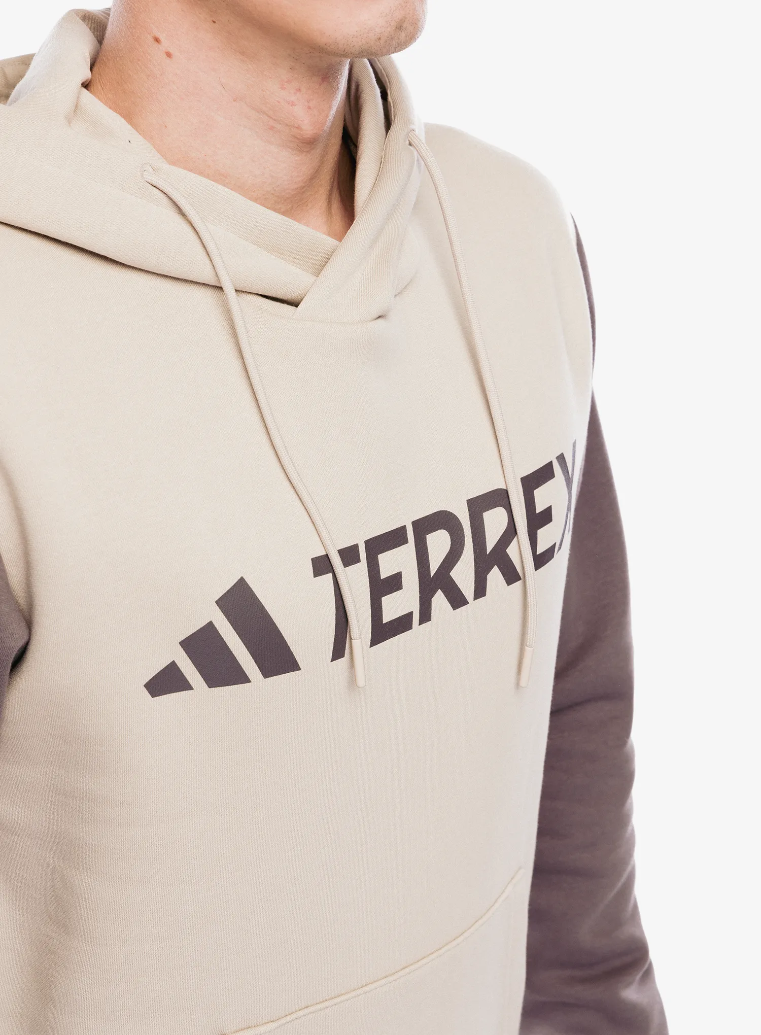 Mikina s kapucí adidas TERREX Multi Large Logo Hoody - wonder beige/charcoal