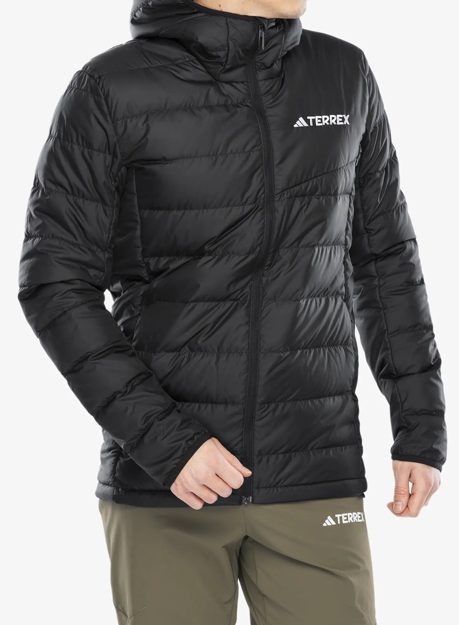 Péřová bunda adidas TERREX Multi Light Down Hooded Jacket - black