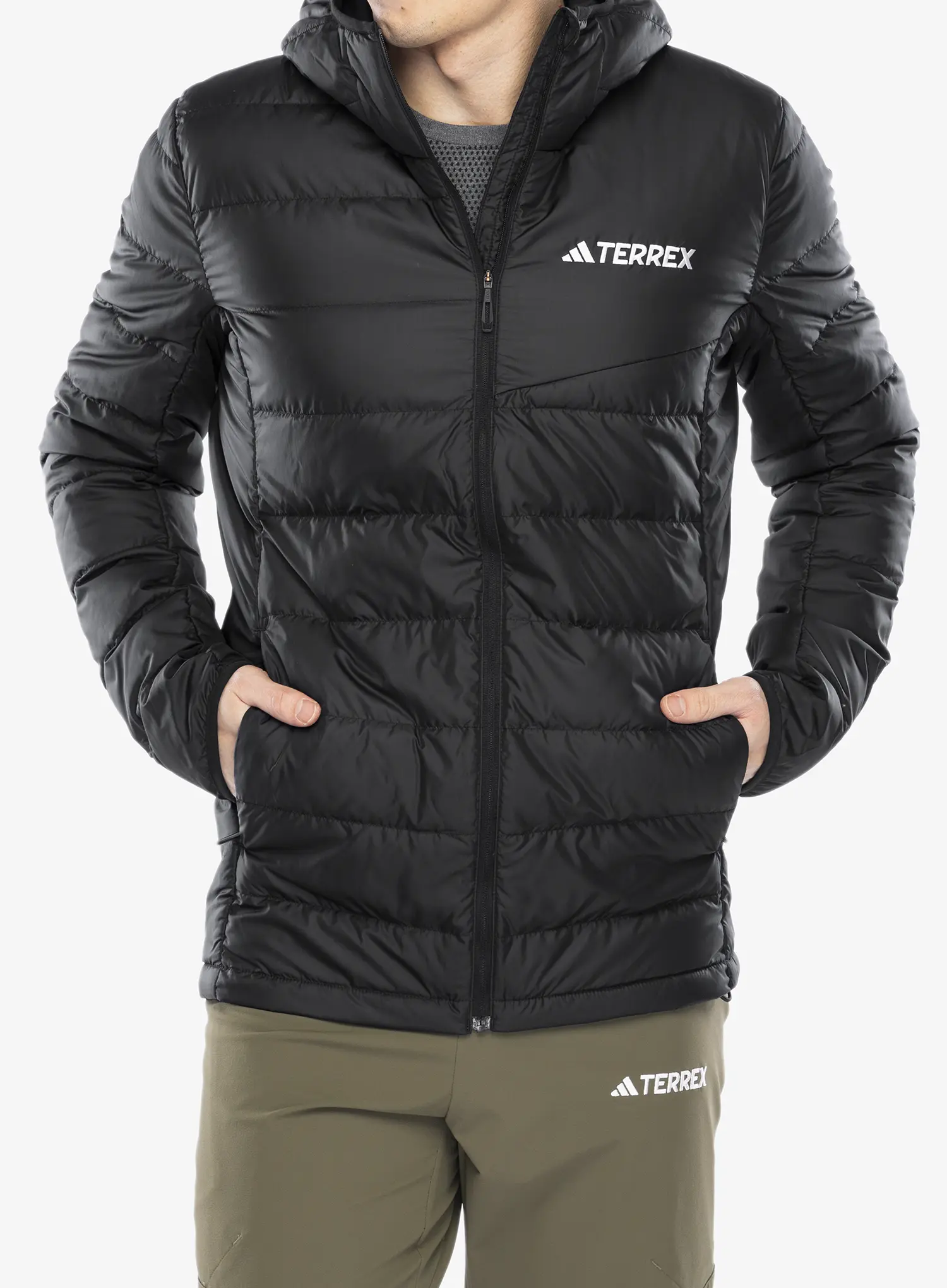 Péřová bunda adidas TERREX Multi Light Down Hooded Jacket - black