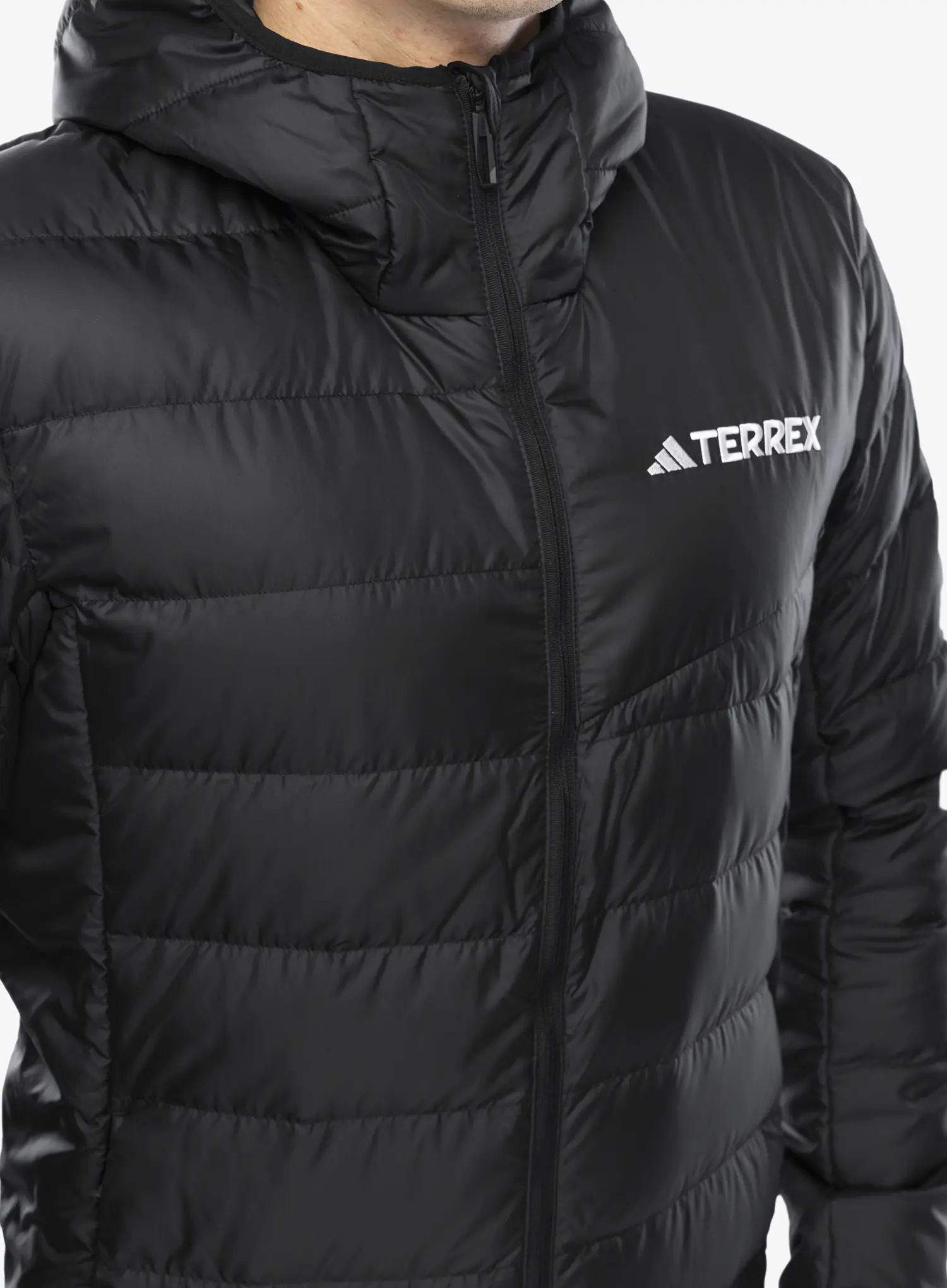 Péřová bunda adidas TERREX Multi Light Down Hooded Jacket - black