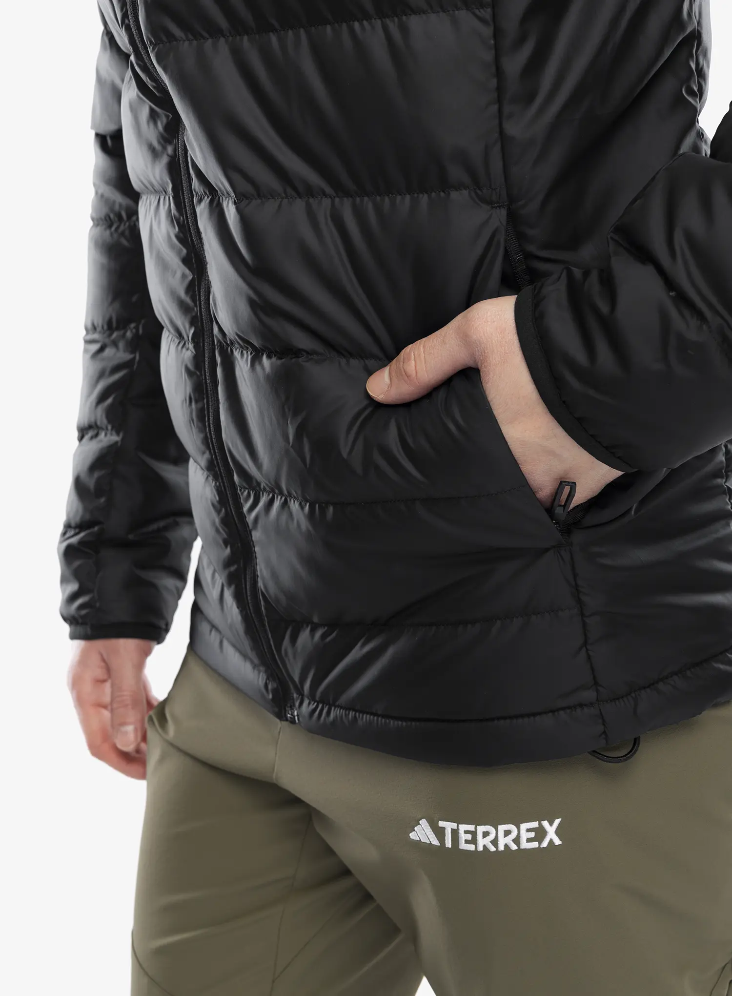 Péřová bunda adidas TERREX Multi Light Down Hooded Jacket - black