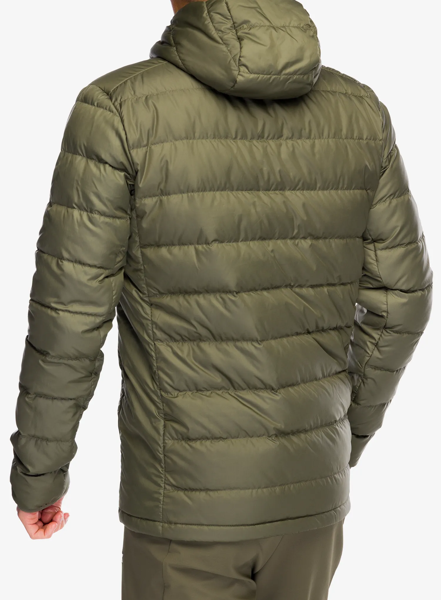 Péřová bunda adidas TERREX Multi Light Down Hooded Jacket - olive strata