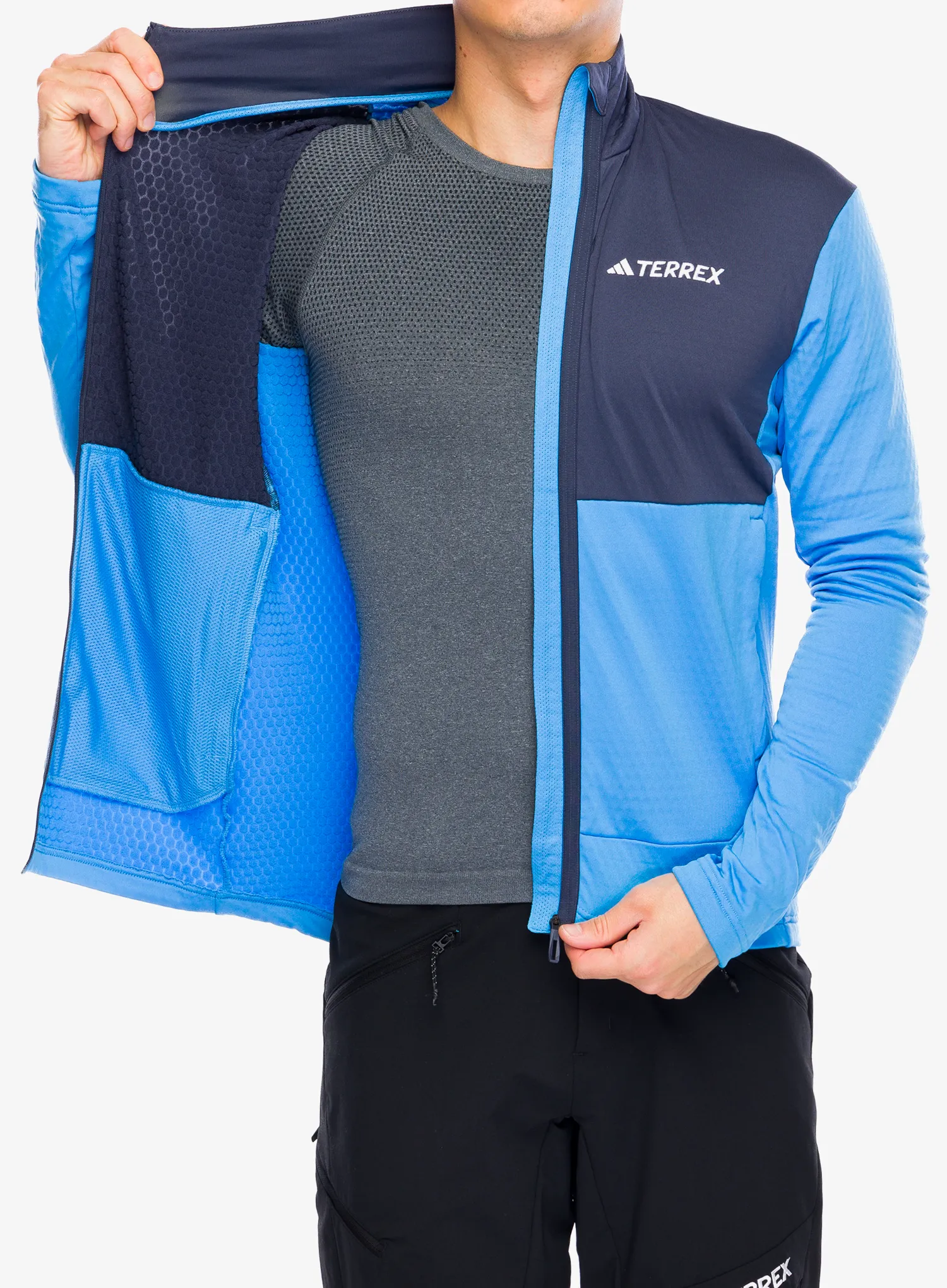 Mikina bez kapuce adidas TERREX Multi Light Fleece Full Zip Jacket - pulse blue/shadow navy