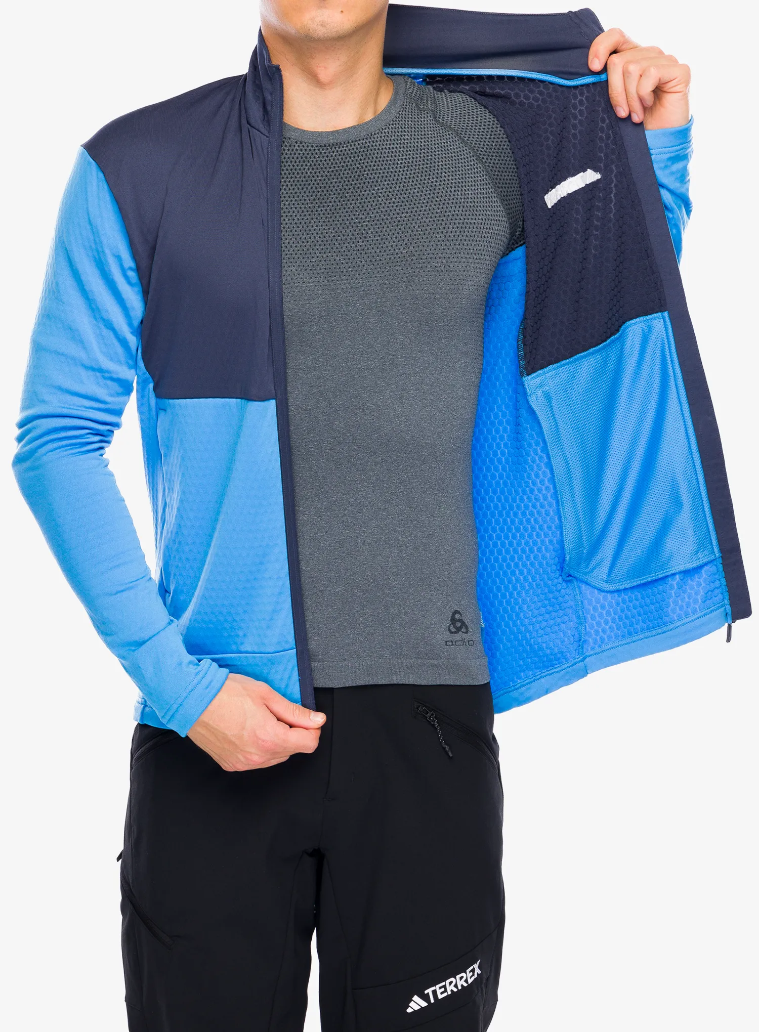 Mikina bez kapuce adidas TERREX Multi Light Fleece Full Zip Jacket - pulse blue/shadow navy
