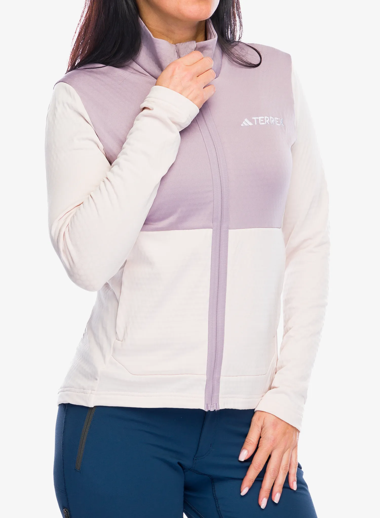 Dámská mikina adidas TERREX Multi Light Fleece Full Zip Jacket - putty mauve/preloved fig