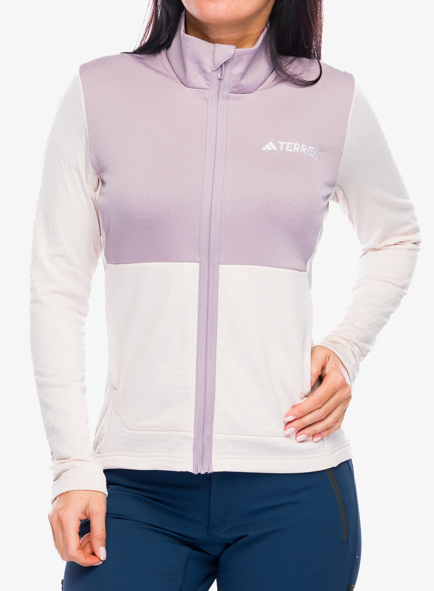 Dámská mikina adidas TERREX Multi Light Fleece Full Zip Jacket - putty mauve/preloved fig