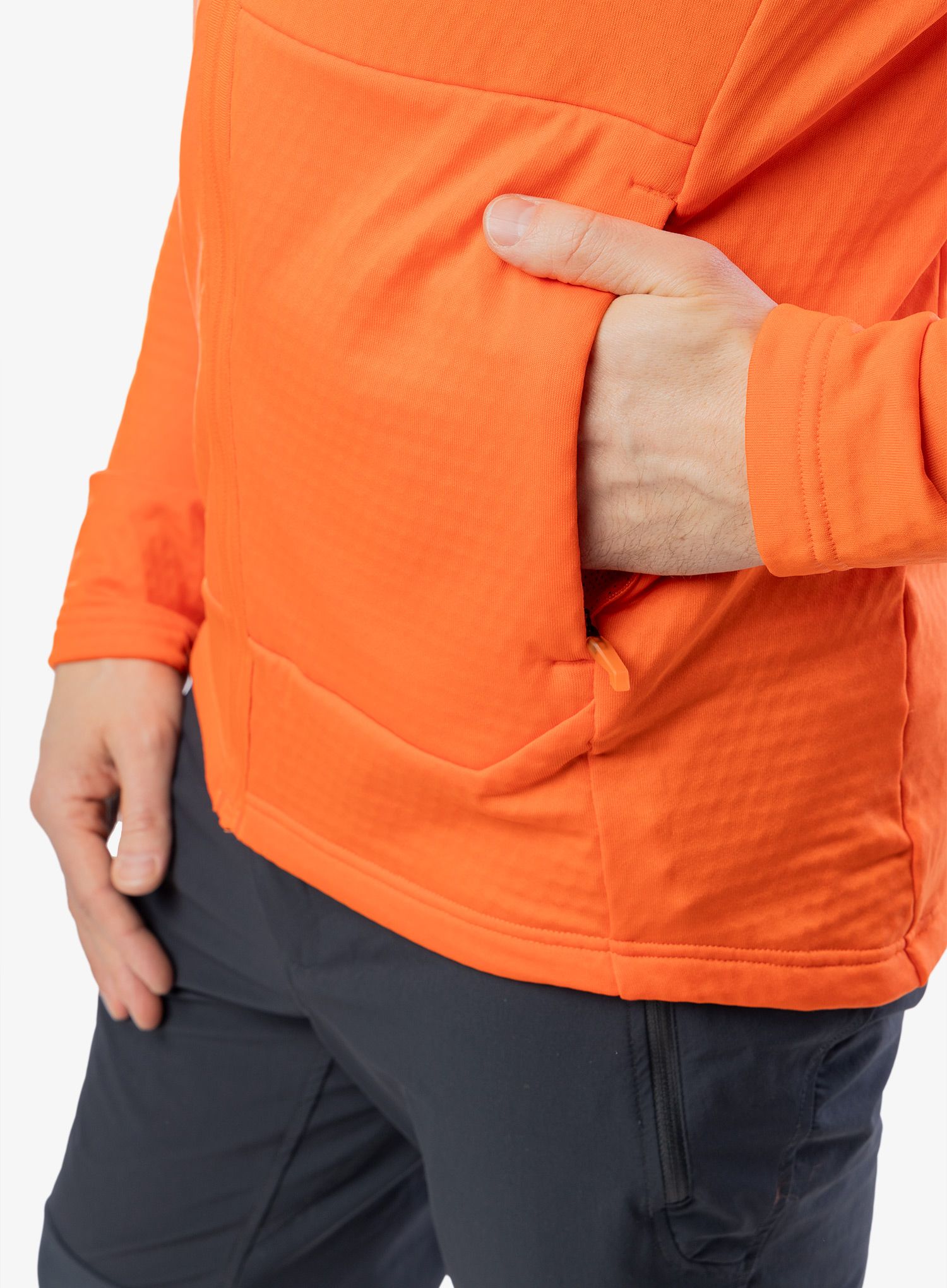 Fleece mikina adidas TERREX Multi Light Fleece Full Zip Jacket - semi impact orange