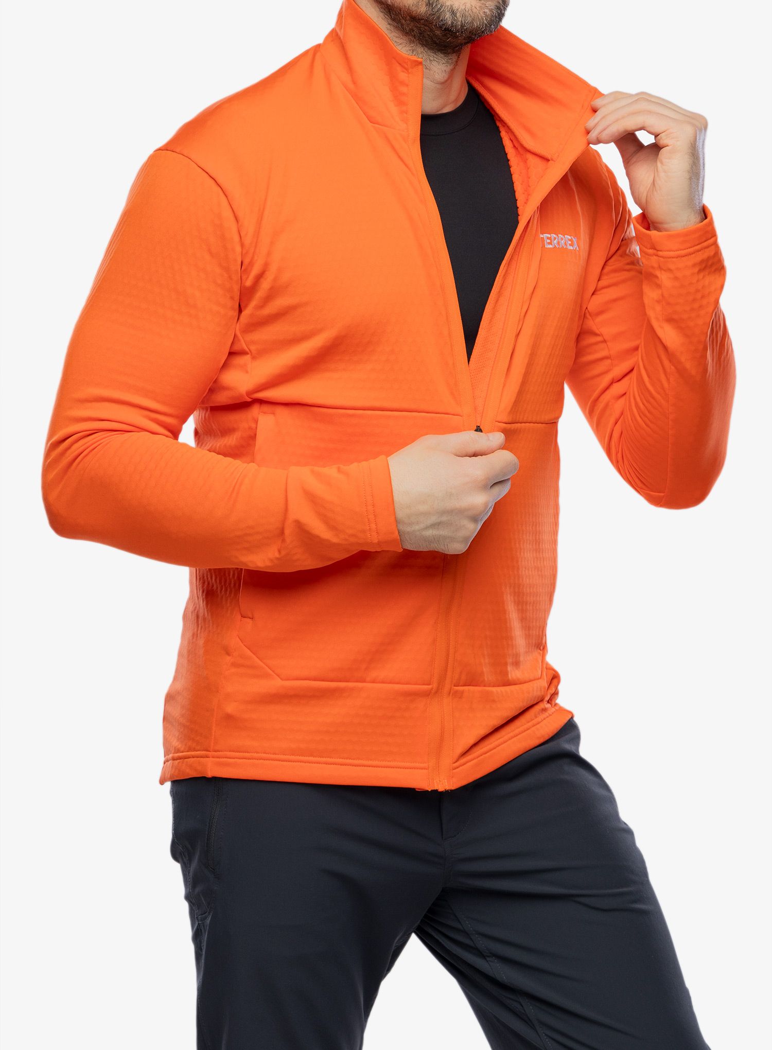 Fleece mikina adidas TERREX Multi Light Fleece Full Zip Jacket - semi impact orange